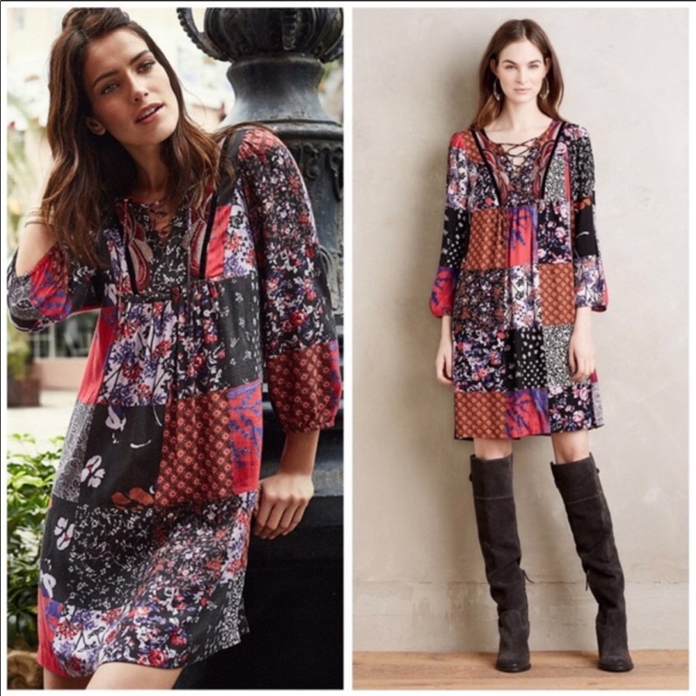 Anthropologie Arcata Patchwork Dress